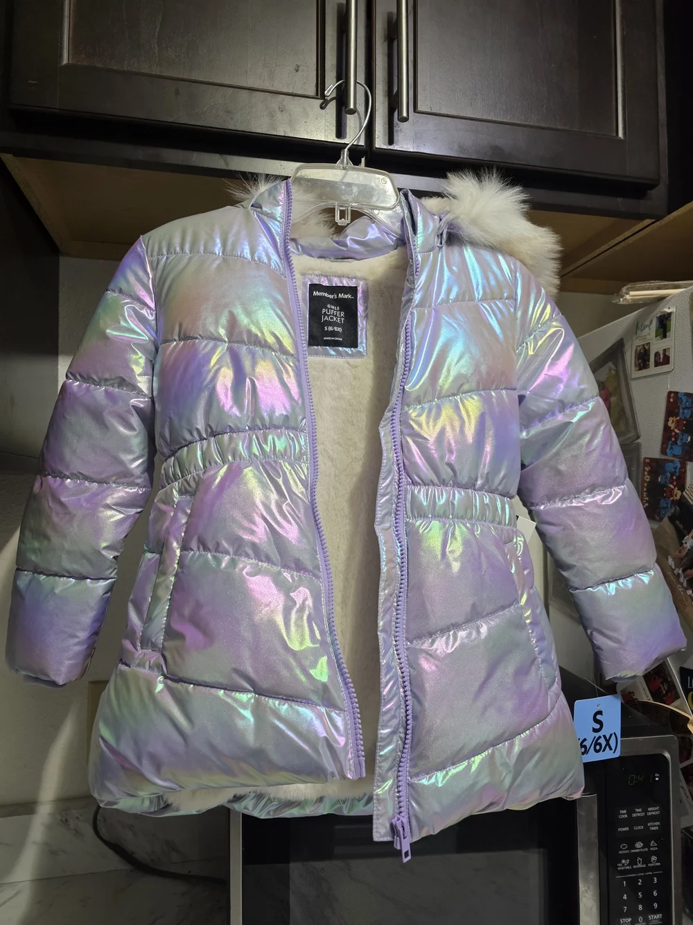 Member Mark Girls Iridescent Puff Jacket Toddler Girls Size 6